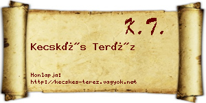 Kecskés Teréz névjegykártya