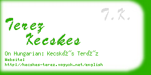 terez kecskes business card